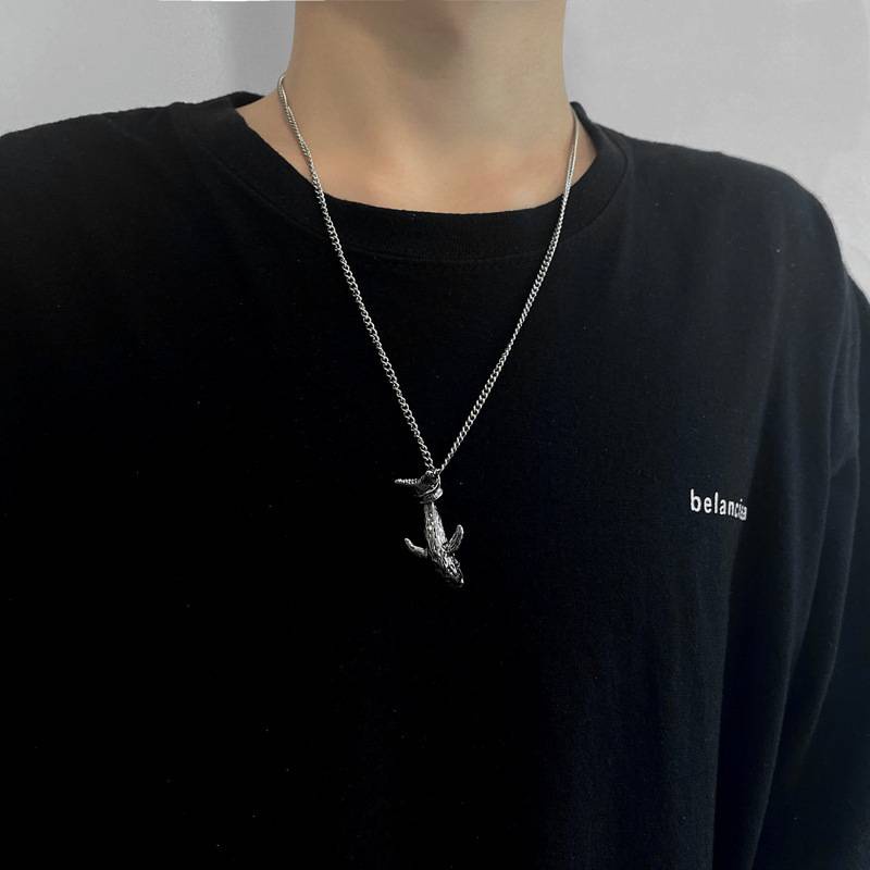 Vòng cổ Thép Titan Mặt Hình Chữ Cái Phong Cách Hip Hop Thời Trang