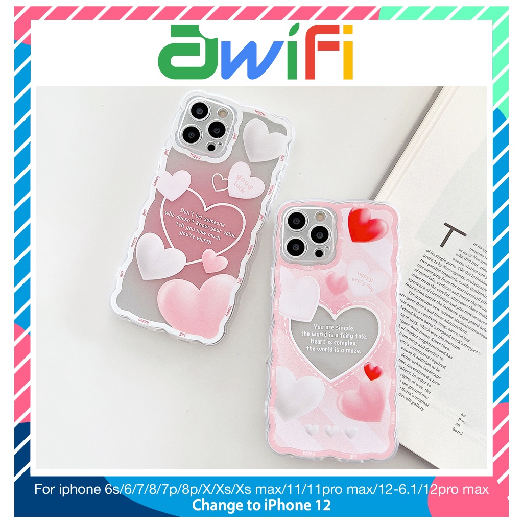 Ốp lưng iphone trong lượn sóng tim happy 6/6plus/7/7plus/8/8plus/xs/11/12/13/pro/max/plus/promax-Sale Hot G1-1