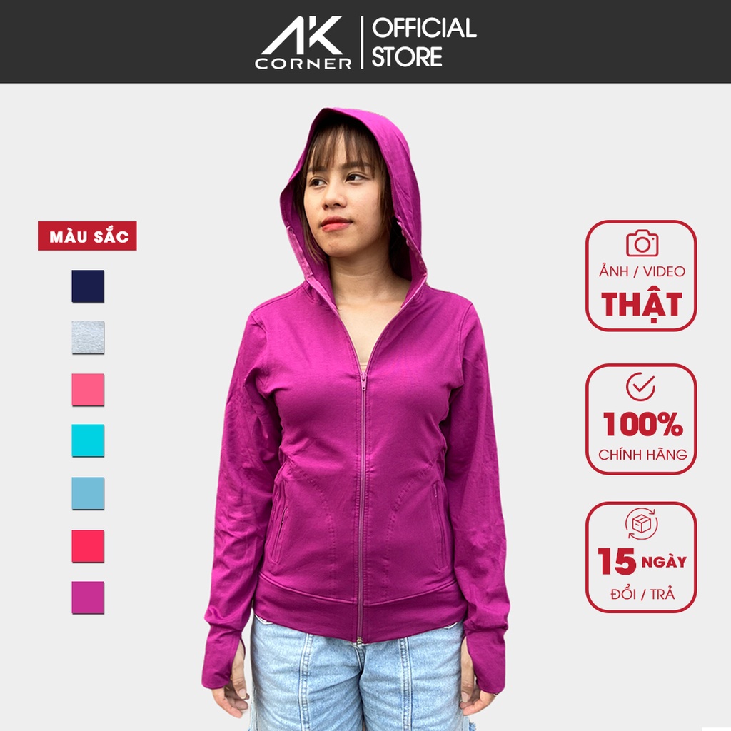 Áo khoác nữ chống tia UV, thoát nhiệt công nghệ Nhật Bản, 100% cotton thoáng mát, 6 túi đựng