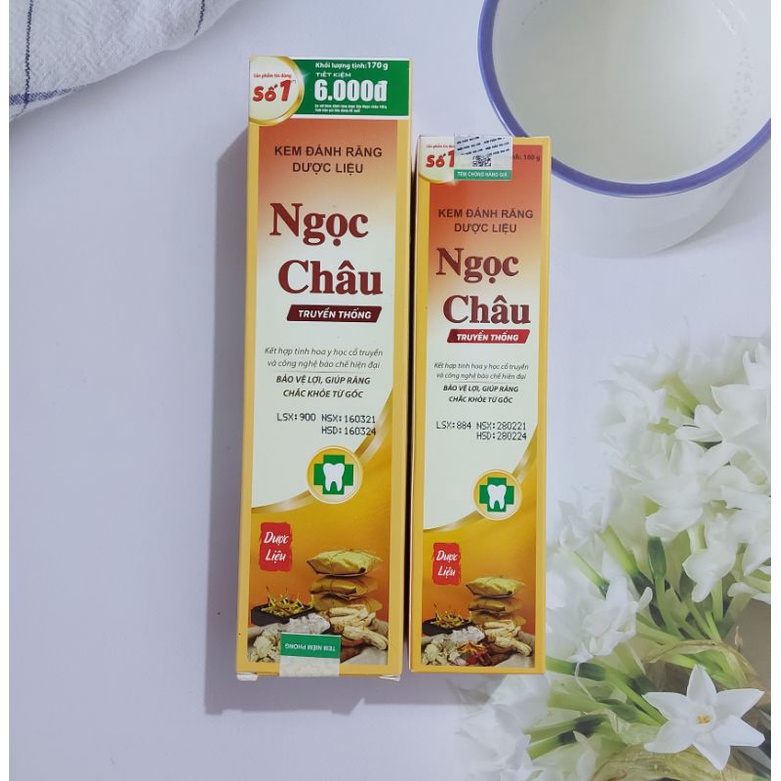 Kem đánh răng dược liệu Ngọc Châu - 100g &amp; 170g