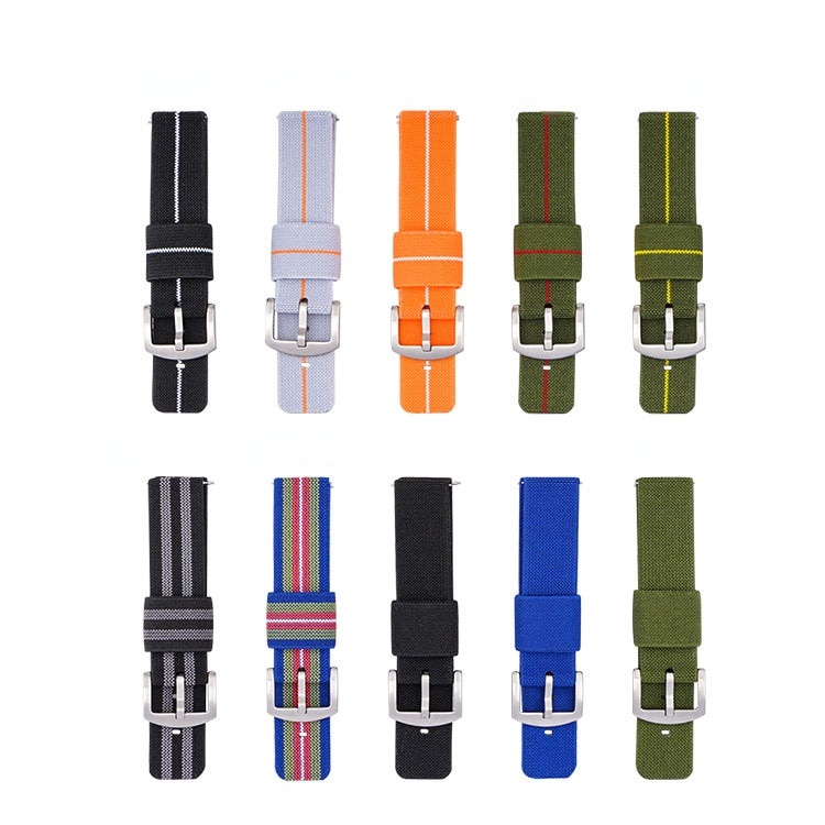 Dây Đeo Vải Canvas Nylon Cho Đồng Hồ Thông Minh Samsung Watch3/4 Active 46mm 20mm 22mm 18mm 24mm