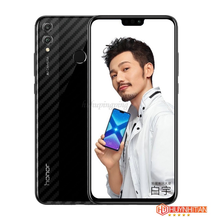 Miếng dán decal carbon mặt sau Honor 8X chống trầy mặt lưng, chống bám vân tay