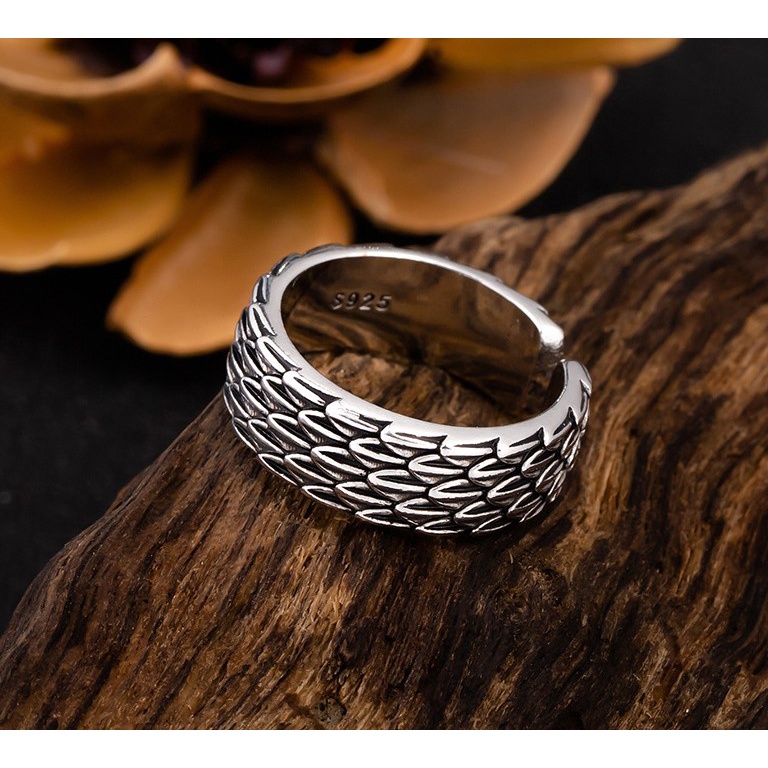 Nhẫn Nam Bạc Đính Đá LA HÁN Đẹp Cá Tính Unisex HipHop Basic Ngầu Trơn Nam Ring LuciferStore Titan Không Gỉ - La Hán