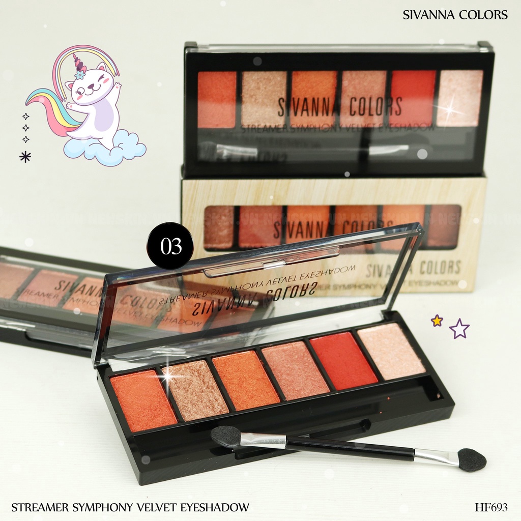 Bảng Mắt Má Hồng Tạo Khối Sivanna Colors Streamer Symphony Velvet Eyeshadow HF693