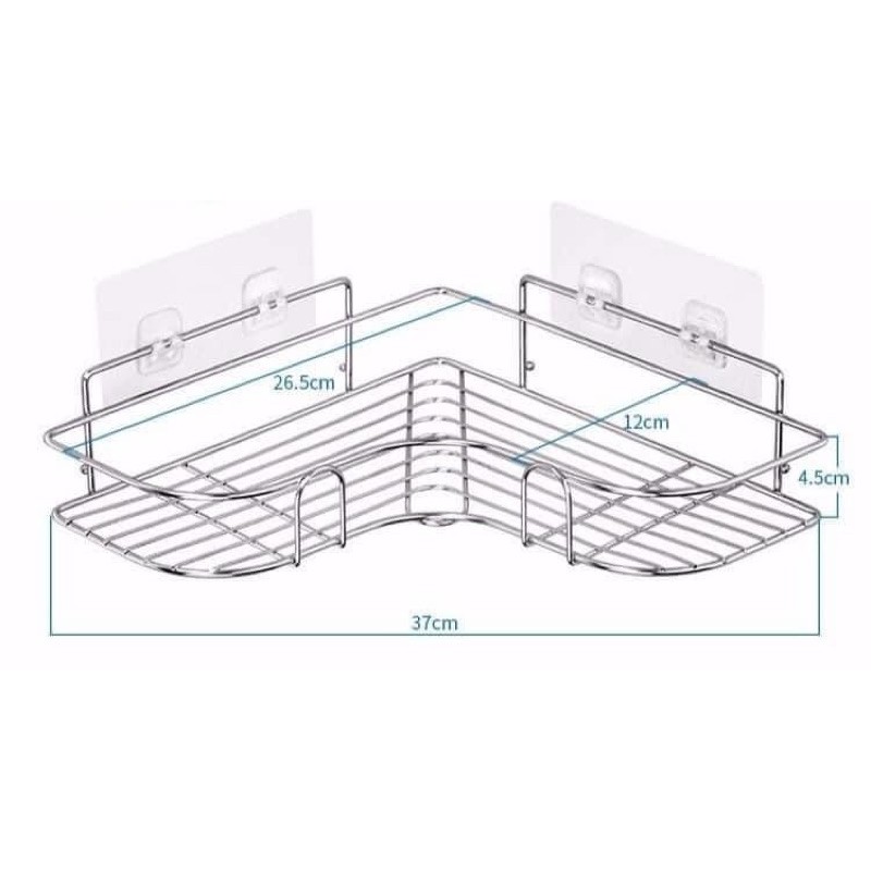 KỆ GÓC INOX CAO CẤP - Kệ góc ninox kèm 2 miếng dán