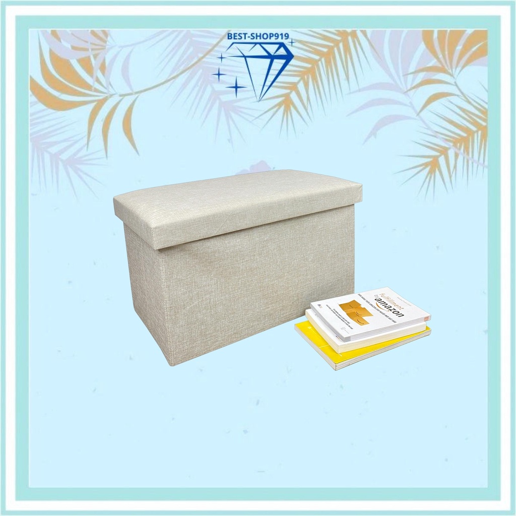 Hộp Vải Đựng Quần Áo Gấp Gọn Kiêm Ghế Ngồi Khung Gỗ Cao Cấp Có Nắp Đậy Chất Liệu Vải oxford 600D Cao Cấp