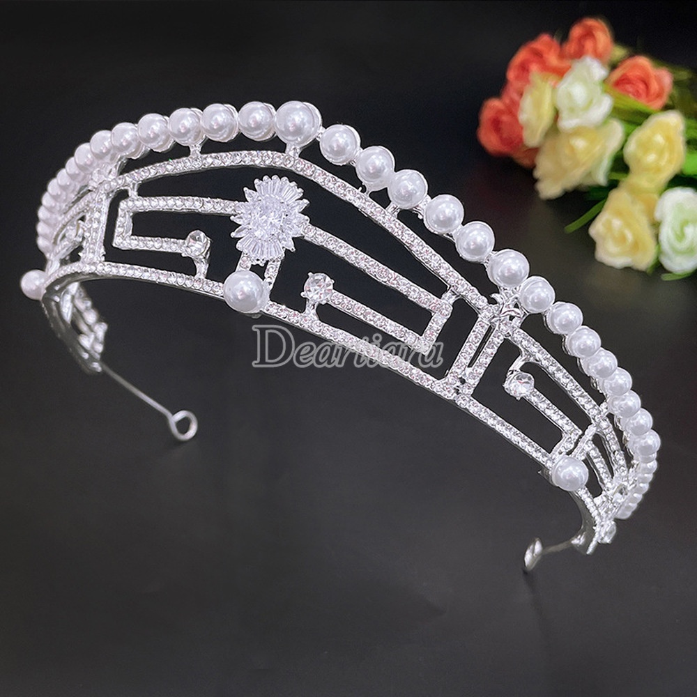 Vương Miện Đính Đá Zircon Siêu Lấp Lánh Mới Cho Cô Dâu