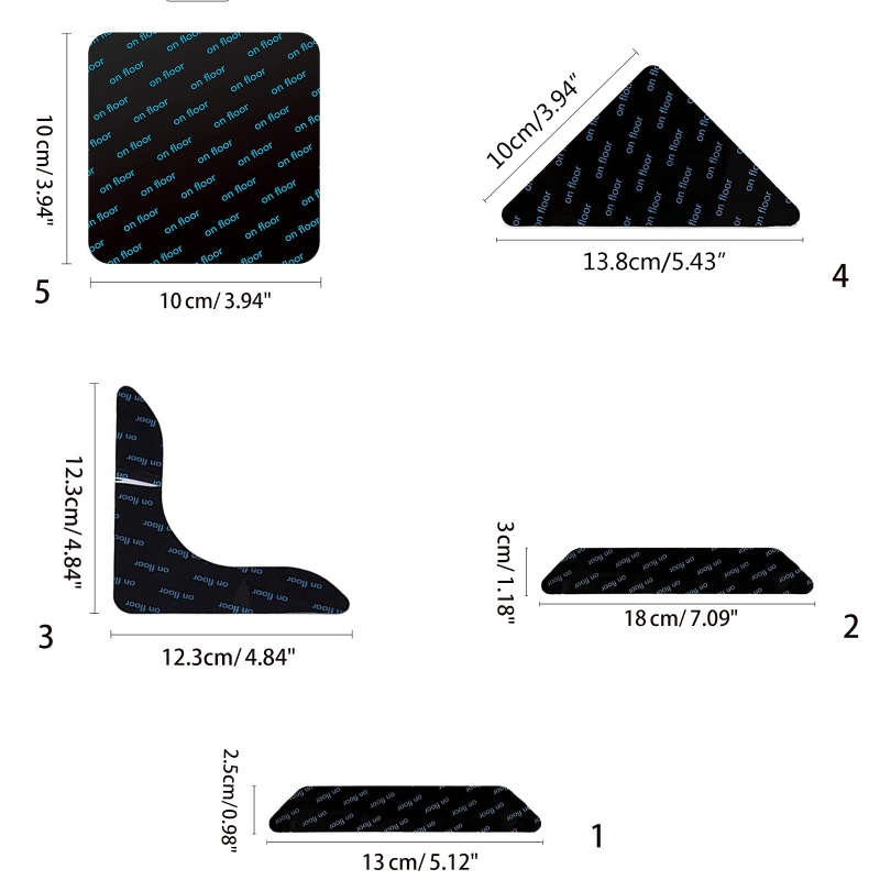Set 8 Miếng Dán Thảm Chống Trượt Có Thể Giặt Lại Tiện Dụng