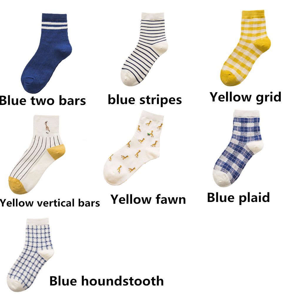 Đôi vớ cotton in hình hươu cao cổ hoạt hình dễ thương MIHAN1