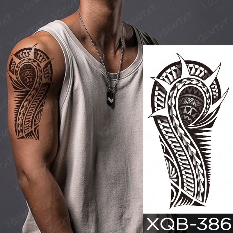 Hình Xăm Tạm Thời Hình Hoa Mận Nở Màu Đen Chống Nước
