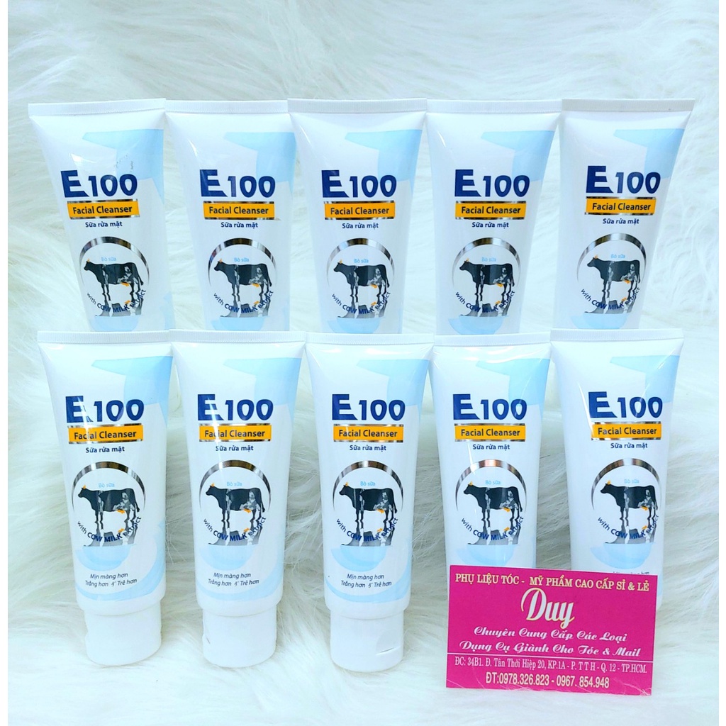 Sữa Rửa Mặt E100 100g - 80g - Nghệ - Bò - Nha Đam Cho Làn Da Sạch Và Sáng Mịn - Hàng Công Ty Loại 1