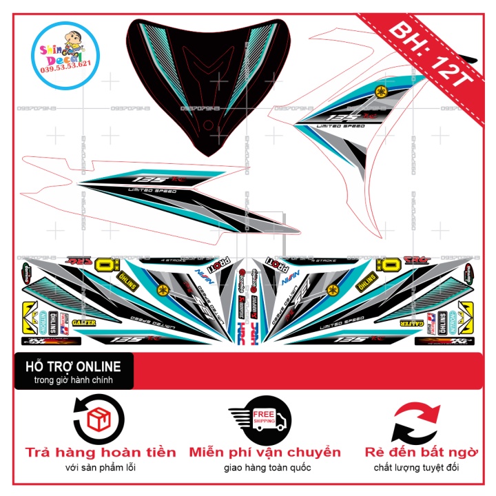 TEM RỜI EX 2011 PHO DECAL DÁN XE TRẮNG -- SHIN DECAL 2
