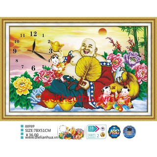 Tranh thêu chữ thập Phật di lạc 88989 78*51cm