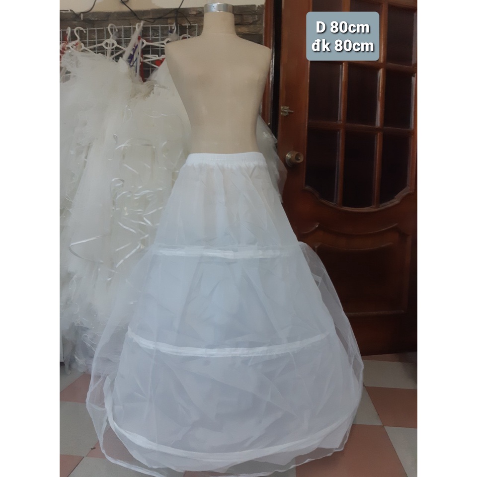 Tùng 3 tầng cho váy cô dâu form chữ A
