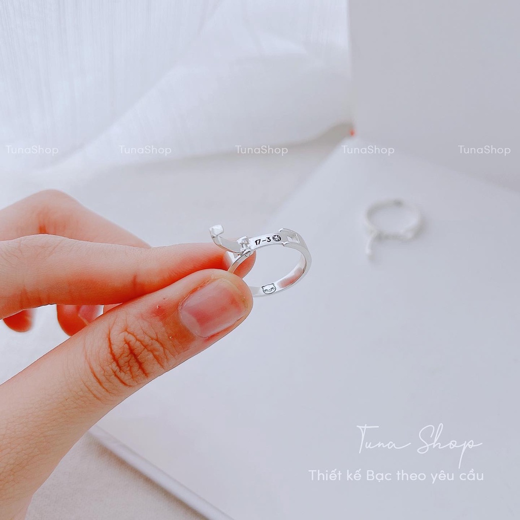 Nhẫn đôi Bạc cao cấp - 𝐊𝐡𝐚̆́𝐜 𝐭𝐡𝐞𝐨 𝐲𝐞̂𝐮 𝐜𝐚̂̀𝐮 - 𝐕𝐢𝐝𝐞𝐨+𝐀̉𝐧𝐡 𝐭𝐡𝐚̣̂𝐭 -Cam kết chuẩn Bạc - TUNA SILVER