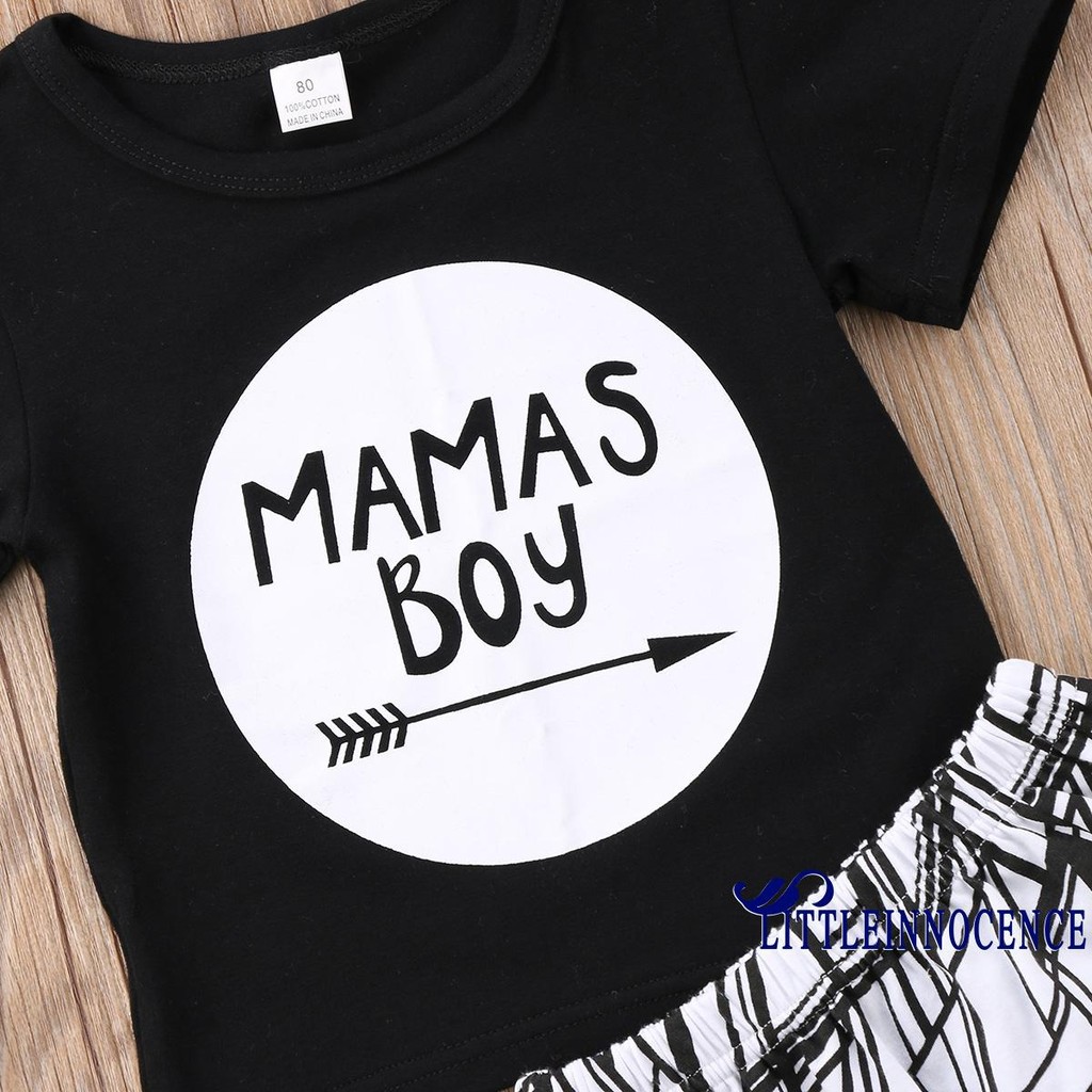 Set áo và quần in chữ MAMAS Boy cho bé trai