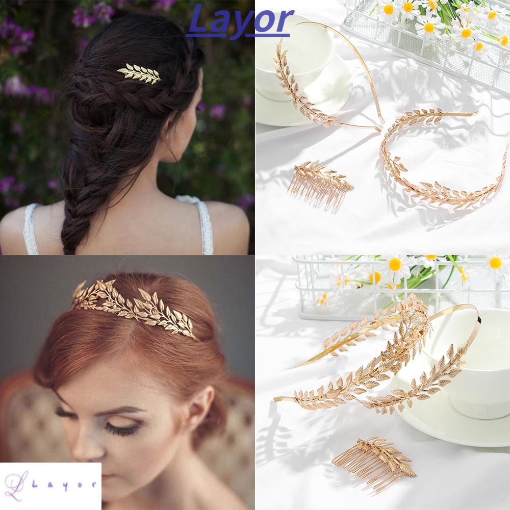 Vương Miện Kim Loại Họa Tiết Lá Cây Cổ Điển Thời Trang Cho Cô Dâu|Lá