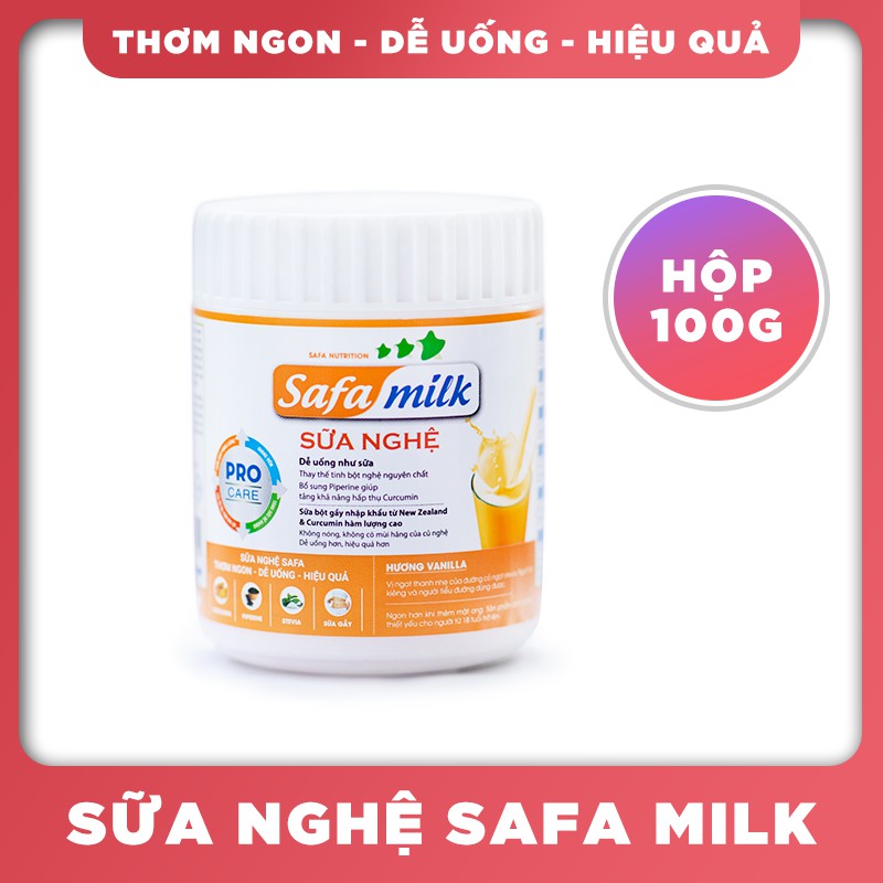 Sữa nghệ Safa Milk - Hộp 100G - Chính Hãng 100% - CÔNG TY TRỢ GIÁ DÙNG THỬ