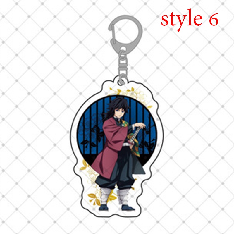 Móc khóa Demon Slayer Kimetsu No Yaiba bằng acrylic in hai mặt dùng để trang trí