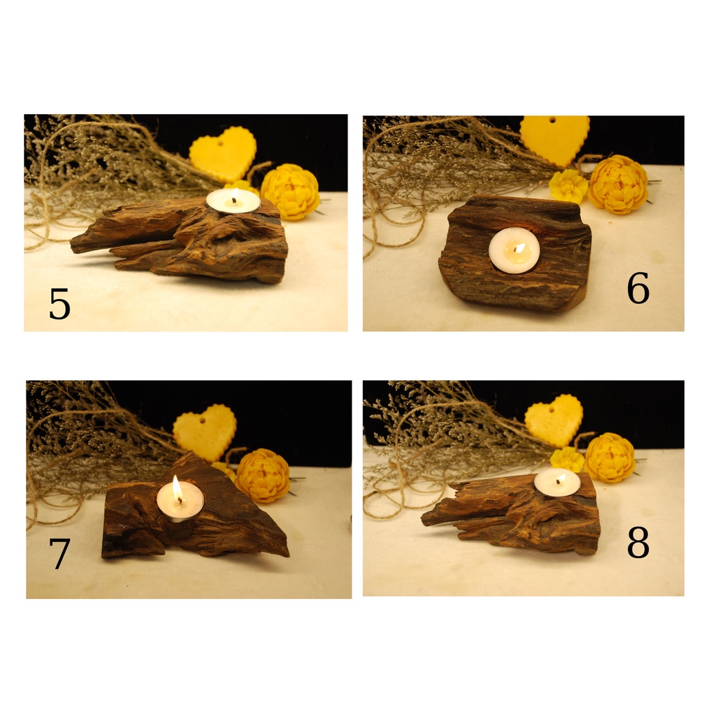 Đế nến Tealight 1 viên tự nhiên