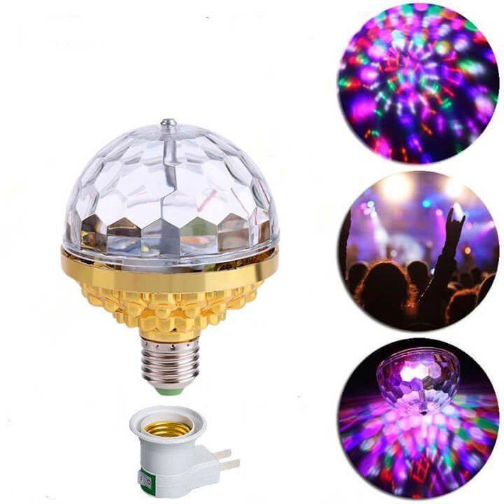 Đèn Led Quán Bar Ánh Sáng Laser Đổi Màu Cắm Điện Đèn Cầu Vũ Trường Xoay Nháy Chớp Theo Nhạc Bay Quẩy Phòng Sân Khấu