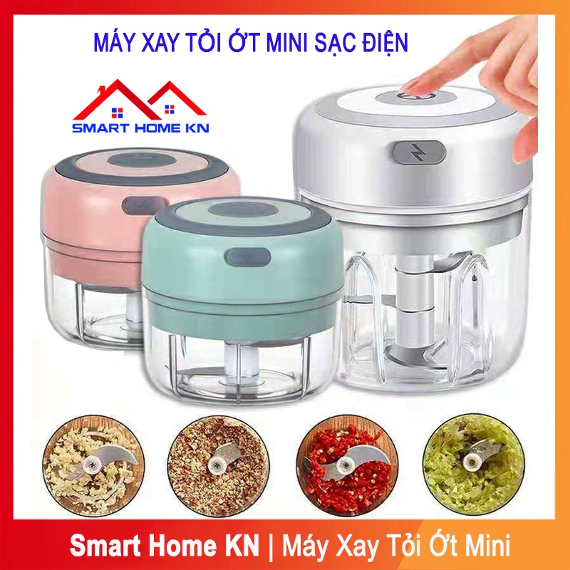 Máy xay tỏi ớt mini cầm tay đa năng sạc bằng điện - Máy xay sinh tố đa năng cầm tay mini 300ml