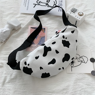 Túi vải bao tử bò sữa JAMBALA, túi bao tử vải canvas họa tiết bò sữa đeo chéo ,đeo bụng TA158
