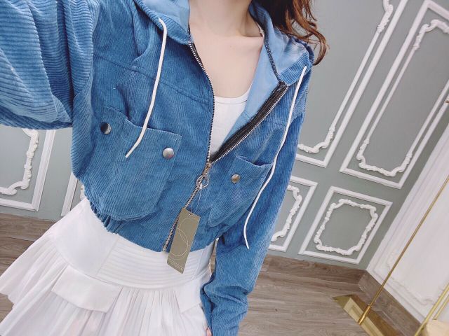 Áo khoác nữ chất nhung gân dáng lửng mẫu mới màu trẻ trung Ảnh Video thật | BigBuy360 - bigbuy360.vn