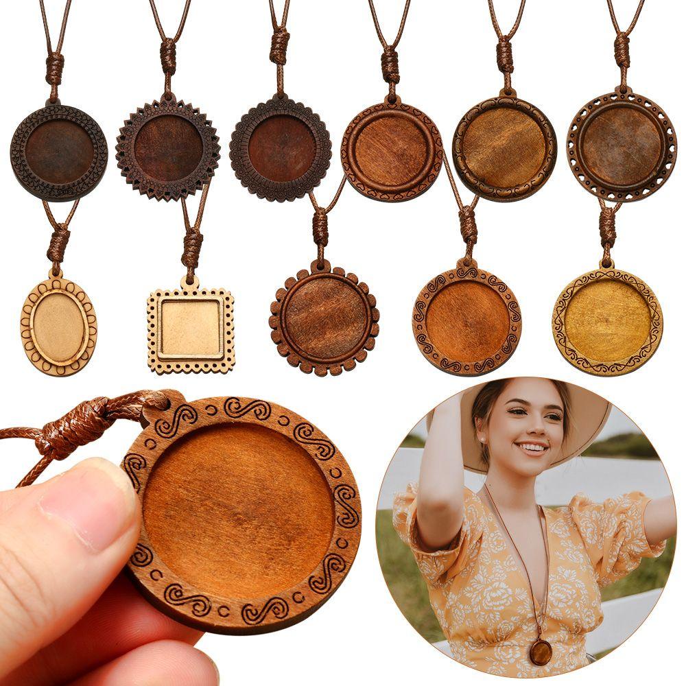 Khay Gỗ Cabochon 20 / 25 / 30mm Làm Mặt Dây Chuyền Thủ Công