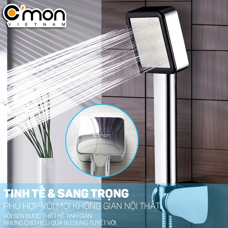 Bộ vòi sen siêu tăng áp, HIỆU QUẢ VỚI NƯỚC CẤP CỰC YẾU C'mon TS-06 + dây sen