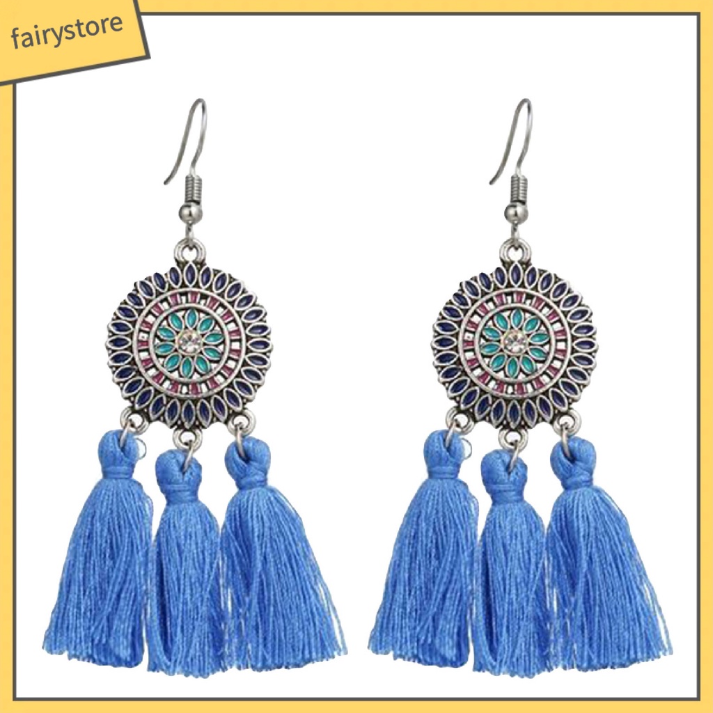 Hoa Tai Tua Rua Dáng Dài Hình Hoa Hướng Dương Bằng Hợp Kim Phong Cách Bohemian