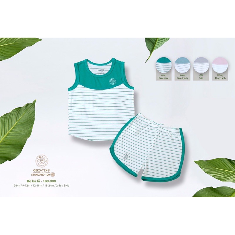 Hrnee - Bộ ba lỗ modal kẻ