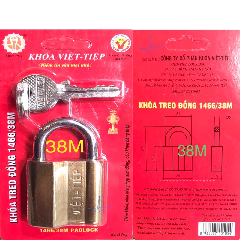 [chính hãng] Khoá treo đồng Việt Tiệp các loại - Bảo hành 2 năm