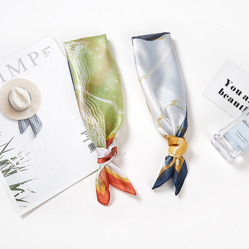 Khăn Choàng Vuông 53x53cm In Họa Tiết Thời Trang Cho Nữ