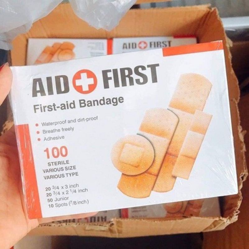 Hộp 100 Miếng Băng Cá Nhân Dán Vết Thương Urgo Aid First.