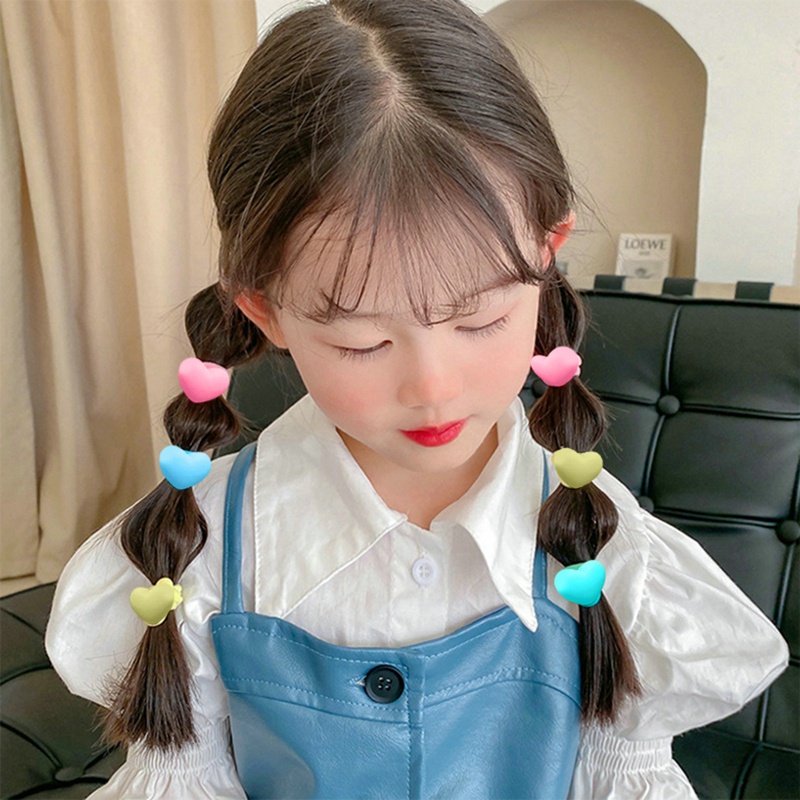 ✨✨Set 10 Dây Cột Tóc Cao Su Co Giãn In Họa Tiết Thỏ Hoạt Hình Phong Cách Hàn Quốc Cho Bé