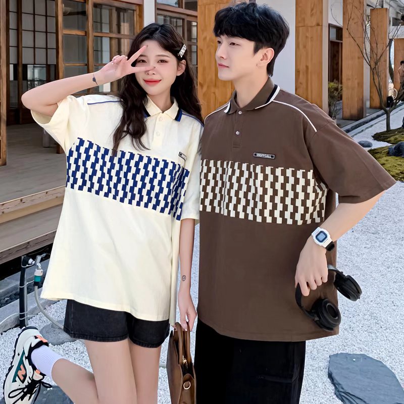 Áo Thun POLO Tay Ngắn Dáng Rộng Phối Họa Tiết Kẻ Sọc Phong Cách Hàn Quốc Thời Trang Mùa Hè Mới Size M-2XL Cho Nam