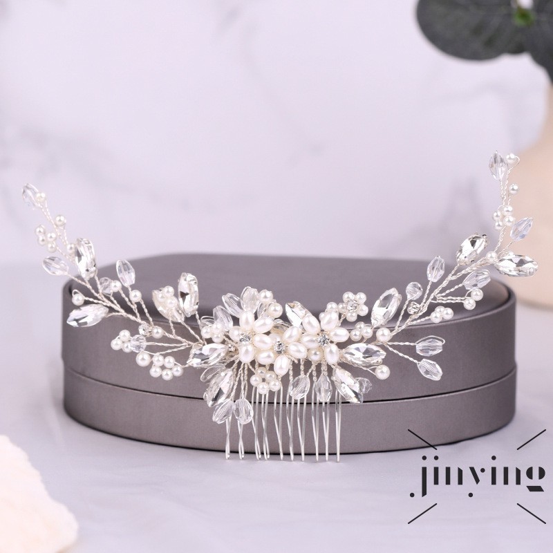 GETNOIVAS Lược cài tóc đính ngọc trai sang trọng cho nữ