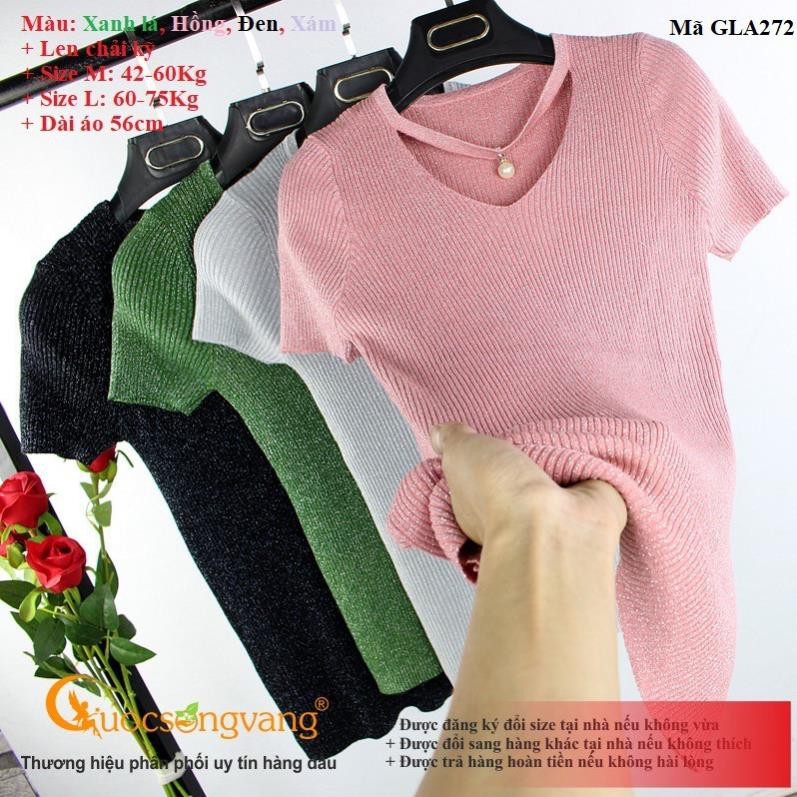 Áo kiểu nữ đẹp áo len dệt kim cộc tay GLA272 Đẹp 💝