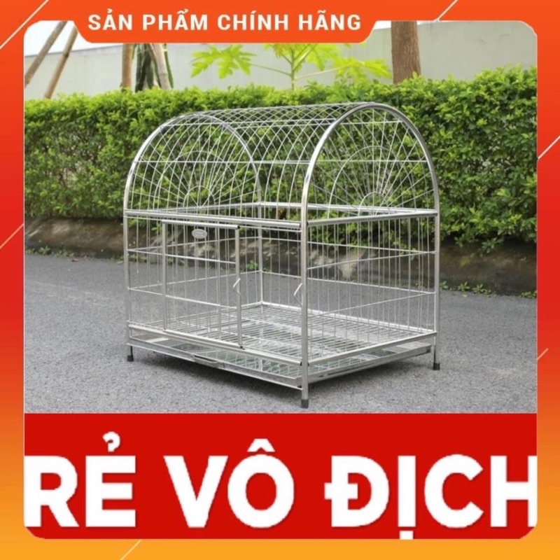 Lồng chó mèo - Chuồng chó mèo - Chuồng chó - Chuồng mèo Inox [mái vòm, mái vuông]