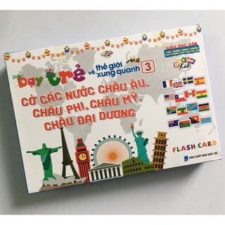 THẺ HỌC CỜ CÁC NƯỚC CHÂU ÂU, CHÂU MỸ, CHÂU ĐẠI DƯƠNG - Flash card cờ các nước