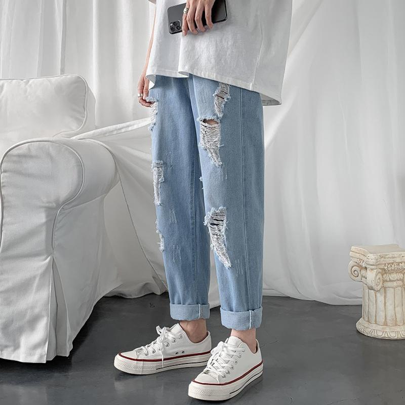 LEVIS Quần Jeans Dài Rách Gối Thời Trang Dành Cho Nam 501