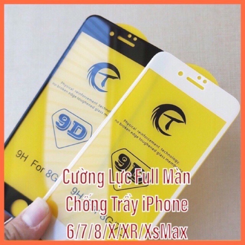 [CƯỜNG LỰC 9D] Kính Cường Lực IPHONE 9D Siêu Xịn Full Màn, Trong suốt IPHONE 6/7/8 Plus/X/Xsmax/12/13/14promax/15promax