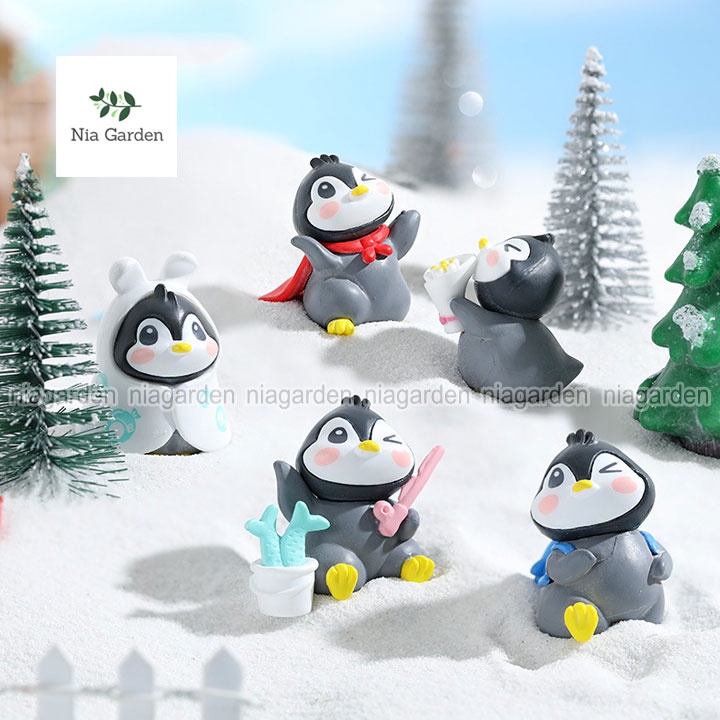 Tiểu cảnh chim cánh cụt baby dễ thương làm mô hình trang trí decor chậu cây vườn terrarium hồ cá Nia Garden N5
