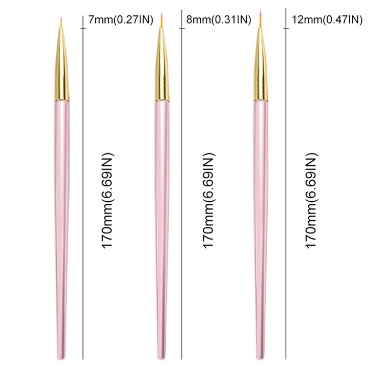 Bút Vẽ Móng Nghệ Thuật Chuyên Nghiệp Màu Vàng Hồng