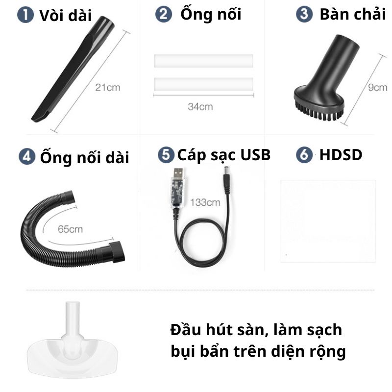 Máy Hút Bụi Cầm Tay Không Dây Gia Đình Đa Năng Osis Hút Bụi Giường, Thảm, Sofa, Hút Bụi Ô Tô, Hút Lông Chó Mèo