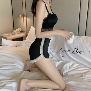 Quần Đùi Ngủ Thun Mềm Co Giãn Phối Viền Ren Xinh Xắn Lacy Bra