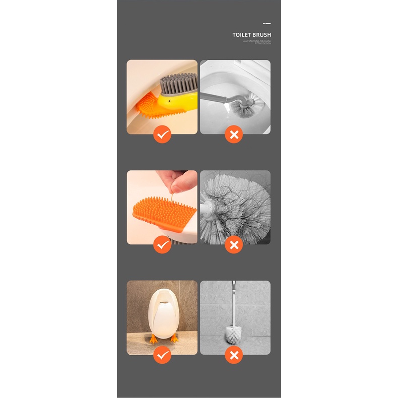 Cọ Bồn Cầu Hình Con Vịt Silicon 2 Đầu - HÀNG MỚI VỀ