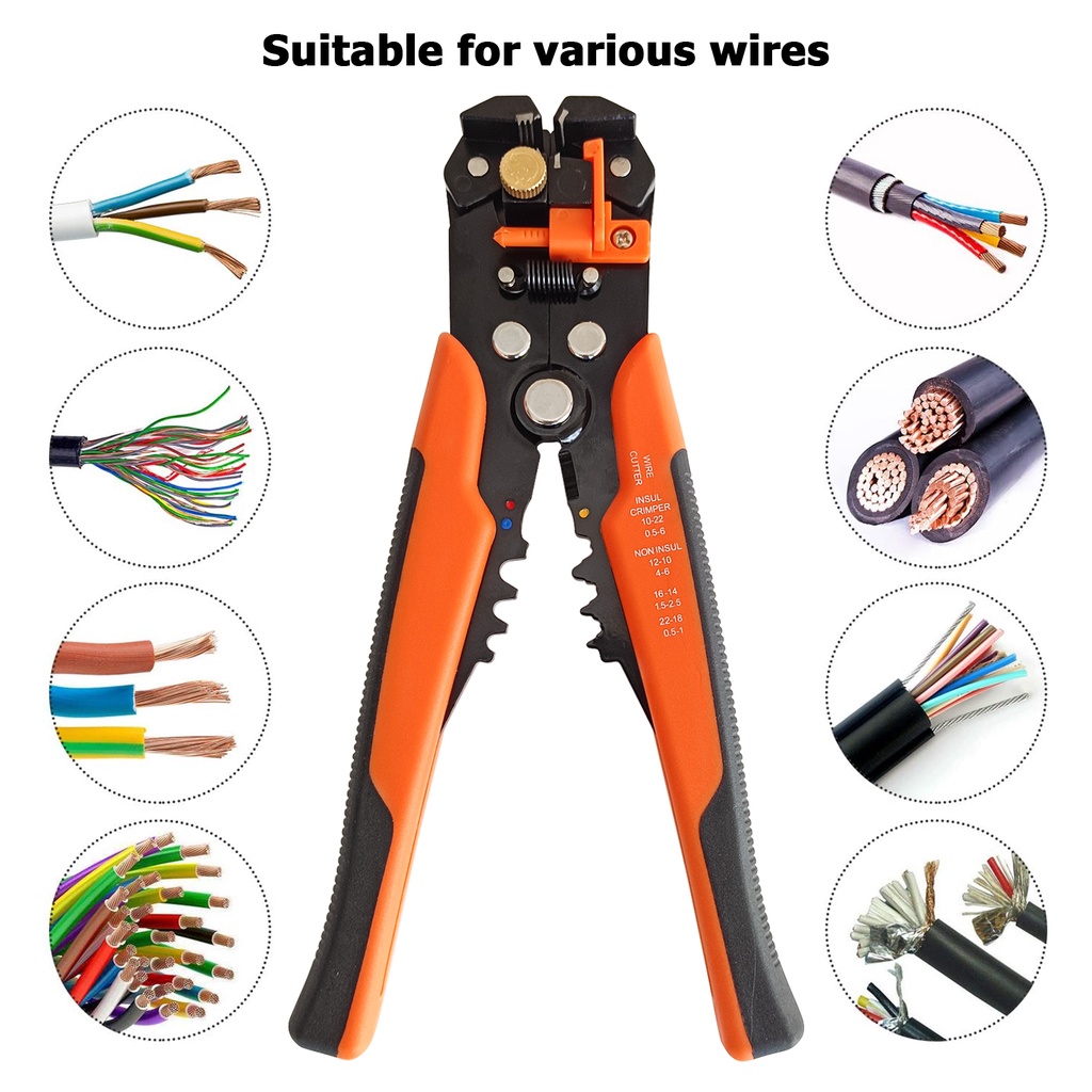 Kìm tuốt dây điện tự động kìm tuốt dây điện đa năng，bấm cos đa năng 0.2 - 6mm