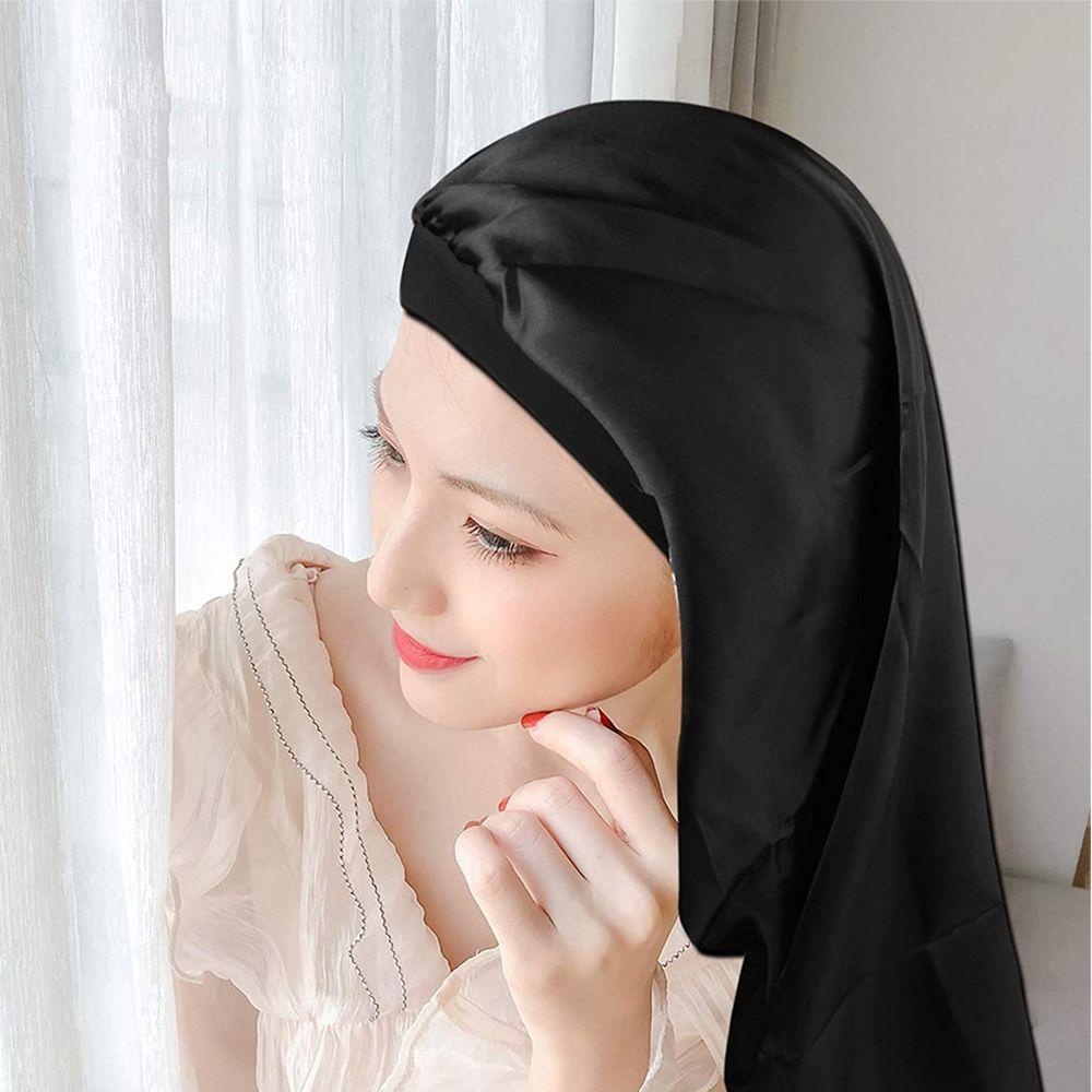 Mũ Trùm Tóc Bằng Lụa Satin Màu Trơn Chăm Sóc Tóc Khi Ngủ Phong Cách Dân Tộc NICKOLAS